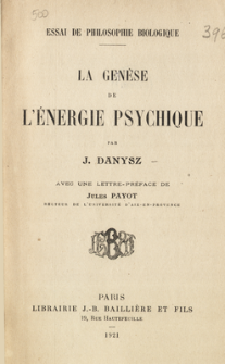 La genèse de l'énergie psychique