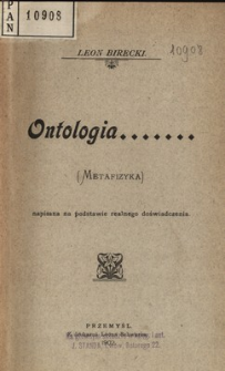 Ontologia : (metafizyka)
