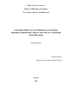 Contentious Politics of Local Maidans across Ukraine: Emergence, Institutional Contexts, and Aims of a Nationwide Social Movement