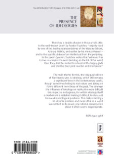 Volume 1. The Presence of Ideologies. Back Page