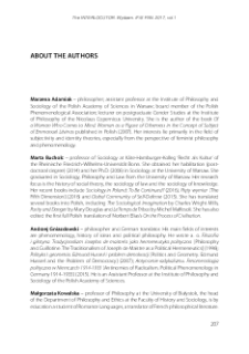 Volume 1. The Presence of Ideologies. About the Authors