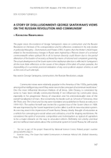 A story of disillusionment: George Santayana&rsquo;s views on the Russian Revolution and communism