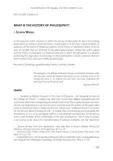 What is the history of philosophy?