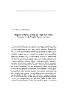 Hugona Kołłątaja koncepcja religii naturalnej. Francuska wersja Porządku fizyczno-moralnego