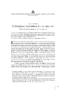 O Metafizyce Arystotelesa, K 1&ndash;8, 1065 a 26