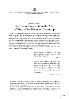 The Case of Slovenia from the Point of View of the Theory of Citizenship