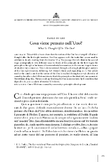 Cosa viene pensato nell&rsquo;Uno?