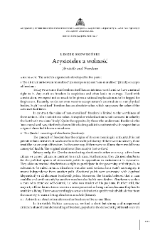 Arystoteles a wolność