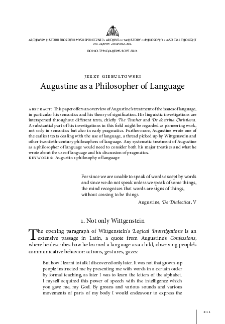 Augustine as a Philosopher of Language