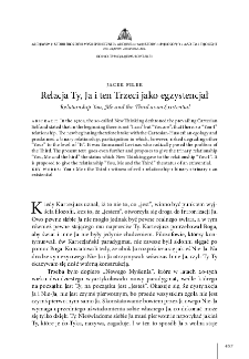 Relacja Ty, Ja i ten Trzeci jako egzystencjał