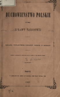 Duchowieństwo polskie w obec sprawy narodowej