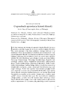 On the Ways of Practicing the History of Philosophy