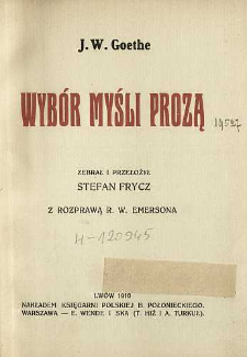 Wybór myśli prozą