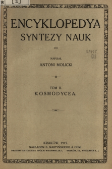 Encyklopedya syntezy nauk. T. 2, Kosmodycea
