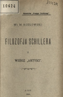 Filozofja Schillera i wiersz "Artyści"