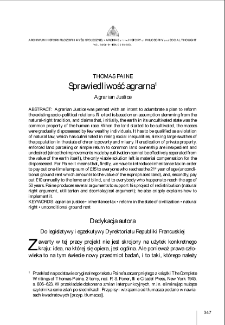 Sprawiedliwość agrarna = Agrarian Justice