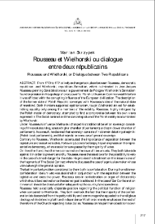 Rousseau et Wielhorski ou dialogue entre deux r&eacute;publicains = Rousseau and Wielhorski, or Dialogue between Two Republicans
