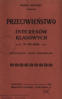 Przeciwieństwa interes&oacute;w klasowych roku 1789
