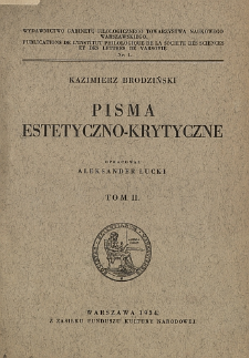 Pisma estetyczno-krytyczne. T. 2.