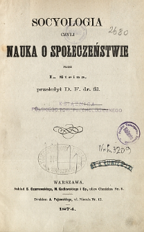 Socyologia czyli Nauka o społeczeństwie