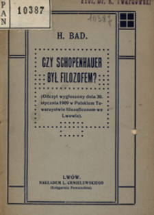 Czy Schopenhauer był filozofem?