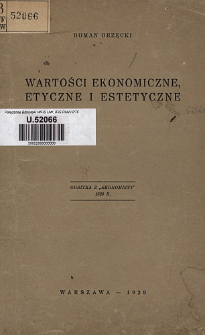 Wartości ekonomiczne, etyczne i estetyczne