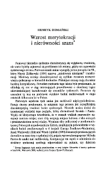 Wzrost merytokracji i nier&oacute;wności szans