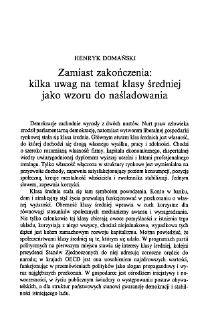 Zamiast zakończenia: kilka uwag na temat klasy średniej jako wzoru do naśladowania