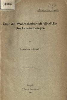 &Uuml;ber die Wahrnehmbarkeit pl&ouml;tzlicher Druckver&auml;nderungen