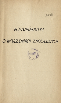 O wrażeniach zmysłowych