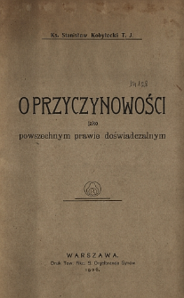 O przyczynowości jako powszechnym prawie doświadczalnym