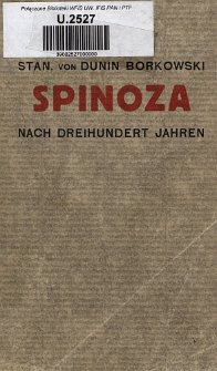 Spinoza nach dreihundert Jahren