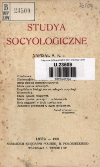 Studia socyologiczne