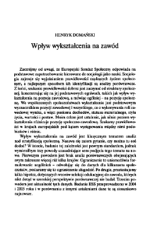 Wpływ wykształcenia na zaw&oacute;d