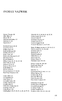 Rozw&oacute;j nauki a społeczny kontekst poznania. Indeks nazwisk