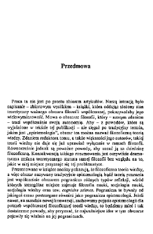 Pogranicza epistemologii. Przedmowa