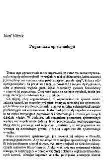 Pogranicza epistemologii
