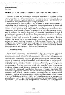 Biologistyczna legitymizacja doktryn społecznych