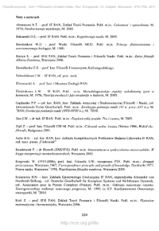 Filozofia przyrody - dziś = Philosophy of nature today. Noty o autorach