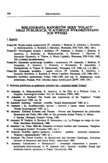 Bibliografia raportów serii "Polacy" oraz publikacji, w których wykorzystano ich wyniki