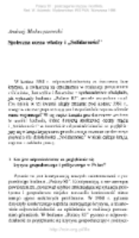 Społeczna ocena władzy i &bdquo;Solidarności&rdquo;