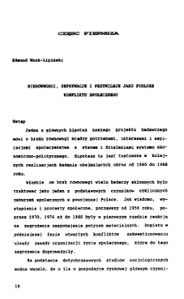 Nier&oacute;wności, deprywacje i przywileje jako podłoże konfliktu społecznego