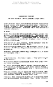 Kalendarium wydarzeń od końca września 1987 do początku lutego 1988 r.