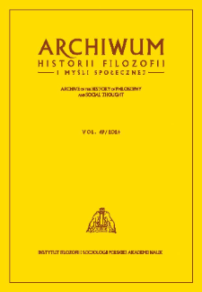 Archiwum Historii Filozofii i Myśli Społecznej T. 69 (2024)