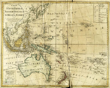 Karte vom F&uuml;nften Erdtheil oder Polynaesien-Inselwelt, oder Australien od. S&uuml;dIndien