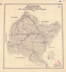 Wojew&oacute;dztwo rzeszowskie : mapa administracyjna i komunikacyjna 1:300000