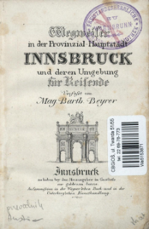 Wegweiler in der Provinzial-Hauptstadt und deren Umgebung f&uuml;r Reisende