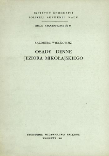 Osady denne jeziora Mikołajskiego = Bottom deposits of lake Mikołajki = Donnye otloženija Mikolajskogo ozera