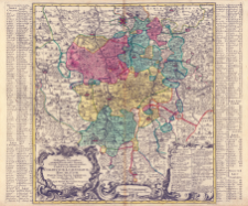 Exacta Delineatio Geographica omnium Electoratus Saxonici Circulo Lipsiensi appartenentium Pr&aelig;fecturarum Colditium, Leissnigium, Rochlitium, Pr&aelig;fectura Port&aelig; Grimmensis una cum pluribis aliis finitimis Pr&aelig;fecturis
