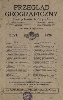 Przegląd Geograficzny T. 6 (1926)